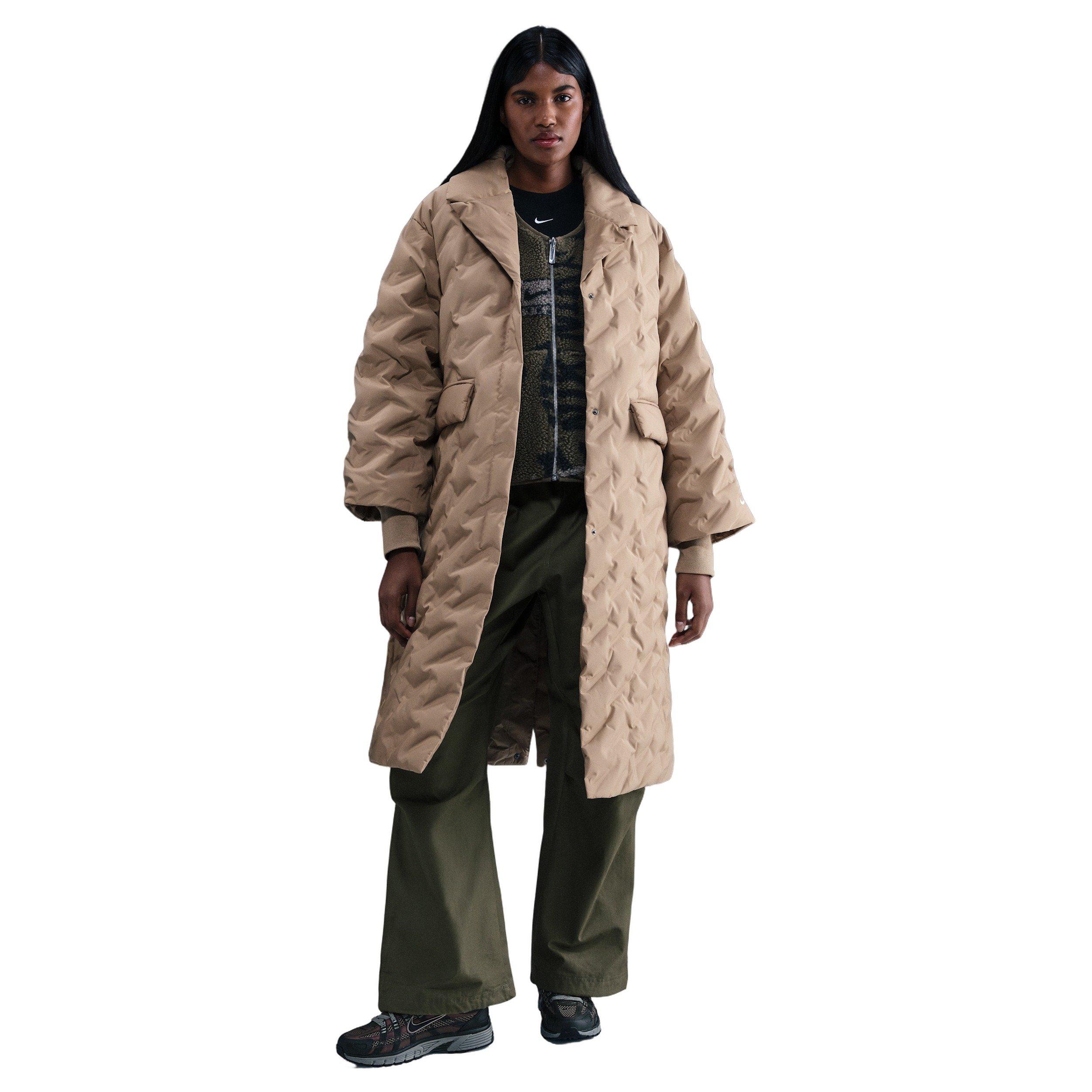 Nike Women's Sportswear Swoosh Series Therma-FIT Oversized Down Trench Coat -Khaki